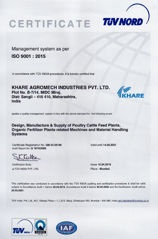 ISO certificate 9001-2015